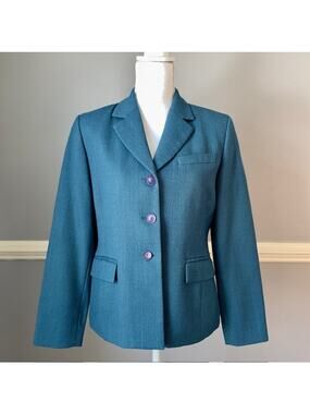 Pendleton Teal Wool Blazer Jacket Women’s Classic Tailored Career